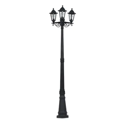 Traditional 1.95m Black Way IP44 Outdoor Garden Lamp Post Light - Complete with x 4w LED Candle 