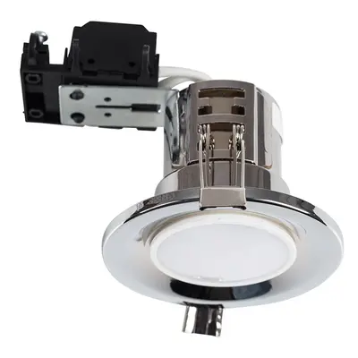 30 x Fire Rated Polished Chrome GU10 Ceiling Spotlight Recessed Downlights