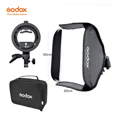 Godox S-Type Bowens Flash Speedlite Bracket+60x60cm Foldable Softbox