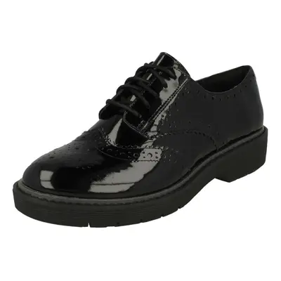 (UK 3.5, Black) Ladies Clarks Lace Up Casual Shoes Alexa Darcy - D Fit