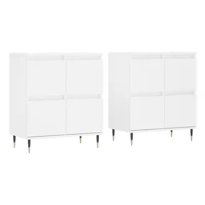 (white) vidaXL Sideboards Side Cabinet Storage Cabinet pcs White Engineered Wood