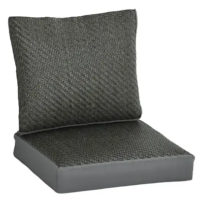 Outsunny Set of Outdoor Seat Cushion with Fabric and PE Rattan Cover, Grey