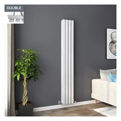 Lulea x 270mm White Double Rectangular Panel Vertical Radiator