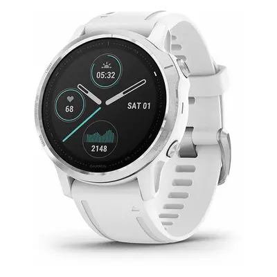 Garmin Fenix 6S GPS Watch With White Silicone Band - White