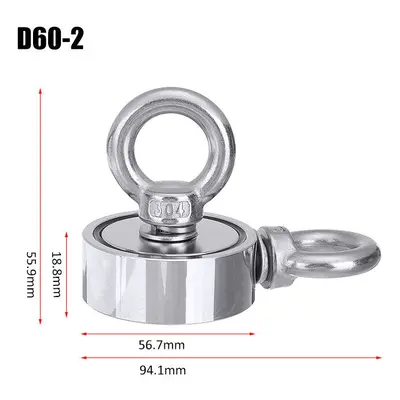 (60mm) Strong Salvage Magnet Pot Fishing Magnet Deep Sea Magnetic Hook Neodymium Recovery Magnet