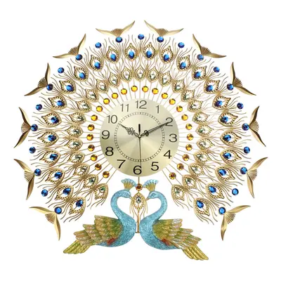 3D DIY Luxury Peacock Wall Clock Metal Modern Art Digital Home Office Decoration