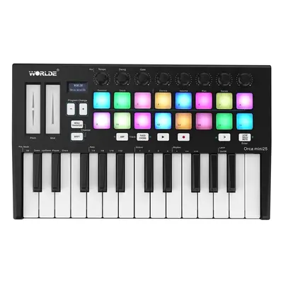 Orca Mini25 Portable 25-Key USB MIDI Keyboard Controller