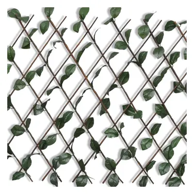 vidaXL 5x Expandable Willow Trellis Fence with Artificial Leaves Palisade