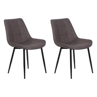 Set of Dining Chairs MELROSE II Faux Leather Dark Brown