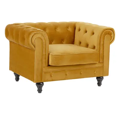 Armchair CHESTERFIELD Velvet Mustard