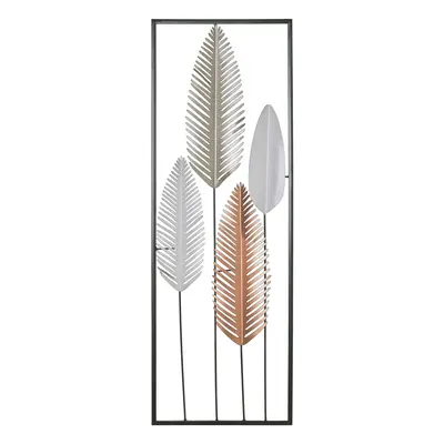 Wall Decor Leaf NIOBIUM cm Metal Silver