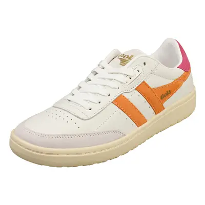 (3) Gola Falcon Womens Fashion Trainers in White Orange