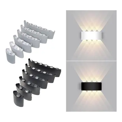 (Warm Light, Heads) 2/4/6/8/10/12 Heads LED Wall Lamp Indoor Outdoor Waterproof Light Fixture Li