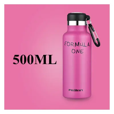 (Red) 500ml Stainless Steel Sport Water Bottle Running Kettle Cycling Hiking Drink Vacuum Cup