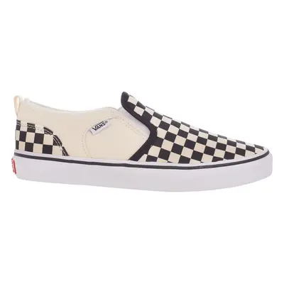 (5.5 UK, Black) Vans Boys Kids Asher Slip On Checkered Low Rise Trainers Sneakers Shoes - Black