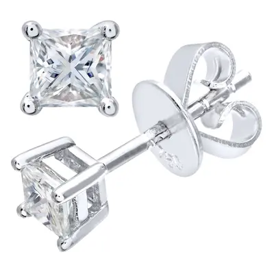 Jewelco London Platinum Princess 1/3ct Diamond Solitaire Stud Earrings - PE0AXL4420PTJSI