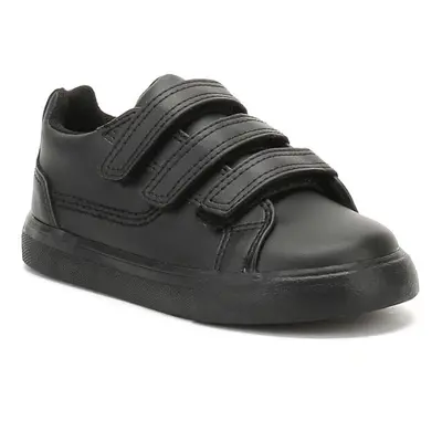 (UK Infant) Kickers Infants Black Leather Tovni Trip Trainers