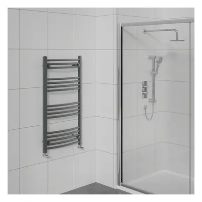 WarmeHaus Curved Bathroom Heated Towel Rail Warmer Radiator Central Heating Anthracite - 1000x60