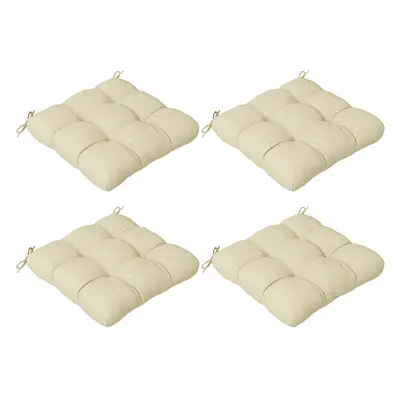 Outsunny Set of Outdoor Seat Cushion with Ties, for Garden Furniture, Beige