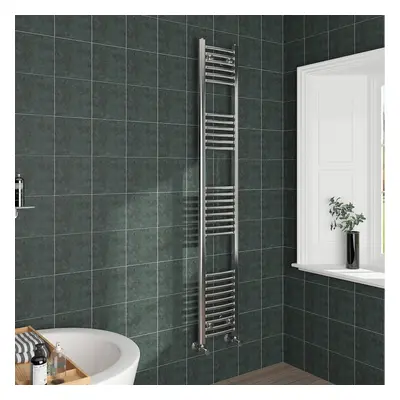 (1800x300mm, Chrome) NRG Curved Central Heating Towel Rail Bathroom Heated Rad Radiators Ladder 