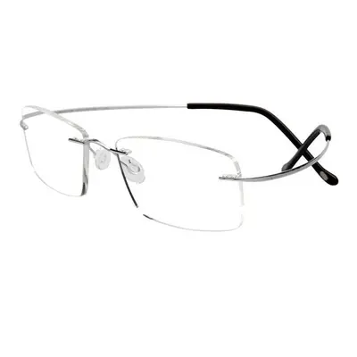 (Silver, 3) Reading Glasses Titanium Light Flexible Resin Presbyopic