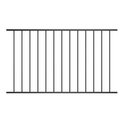 vidaXL Fence Panel Powder-coated Steel 1.7x1.25m Black Outdoor Garden Barrier