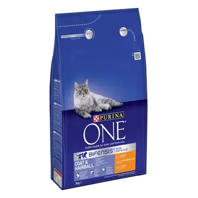 Purina ONE Coat and Hairball Dry Cat Food Chicken, 3kg