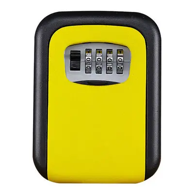 (Yellow) Digits Password Key Box Decoration Password Lock Key Storage Box Wall Mounted