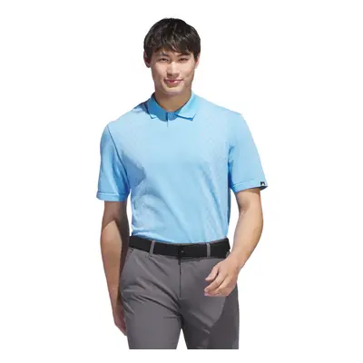 (L, Semi Blue Burst) adidas Golf Mens Ultimate Short Sleeved Moisture Wicking Polo Shirt