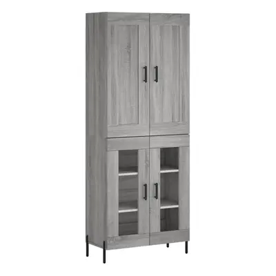 (grey sonoma, glass doors) vidaXL Highboard Sideboard Tall Storage Cabinet Side Cabinet Engineer