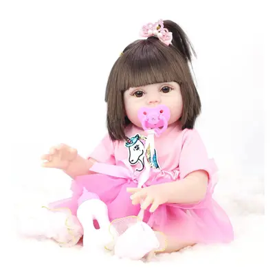 () 53CM Cute Soft Silicone Vinyl Lifelike Realistic Head Moveable Multi-function Reborns Baby Do