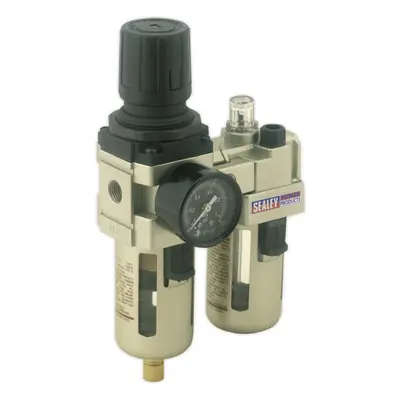 Air Supply Filter Regulator & Lubricator - 1/4" BSP Inlet - 60cfm Max Airflow