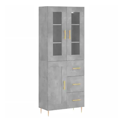 vidaXL Highboard Sideboard Cupboard Side Cabinet Concrete Grey Engineered Wood