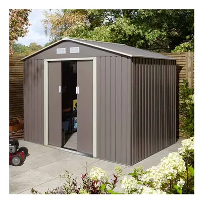 86 Trentvale Metal Apex Shed - Light Grey