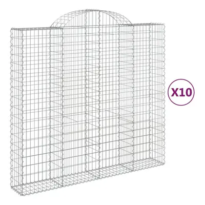 (200 x x 180/200 cm/10 pcs) vidaXL Arched Gabion Basket Stone Basket Gabion Retaining Wall Galva