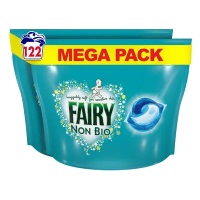 Fairy Non Bio All-in-1 PODS Laundry Detergent Washing Liquid Tablets/Capsules, Washes (61x2), Fo