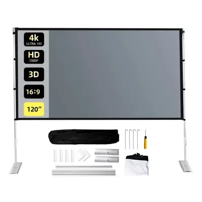 (72 inch) 4K Projector Screen with Stable Stand 72" 84" 100" 120" 3D Curtain Anti-Light Portable