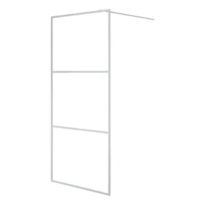 vidaXL Walk-in Shower Wall Silver 90x195 cm Clear ESG Glass Shower Screen