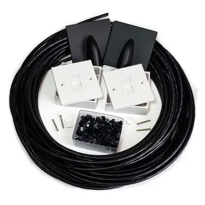 25m CAT6a Internet Extension Kit Outdoor External Cable RJ45 Wall Face Plate