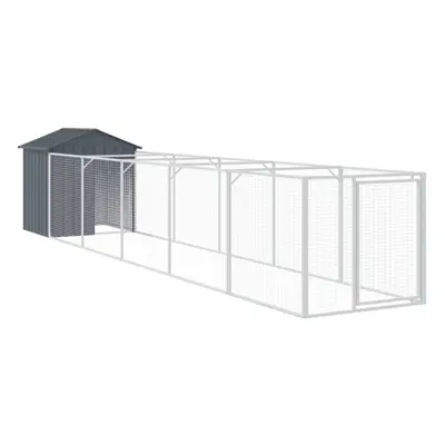 (anthracite, x x cm) vidaXL Dog House with Run Dog Cage Pet Kennel Dog Kennel Galvanised Steel