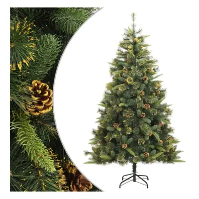 (240 cm) vidaXL Artificial Hinged Christmas Tree Decor Pre Lit Xmas Tree with Cones