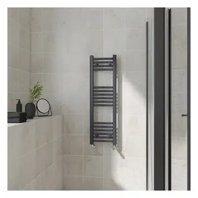 (Curved, 1000x300mm) Warmehaus Heated Towel Rail Anthracite Bathroom Ladder Style Radiator Grey 