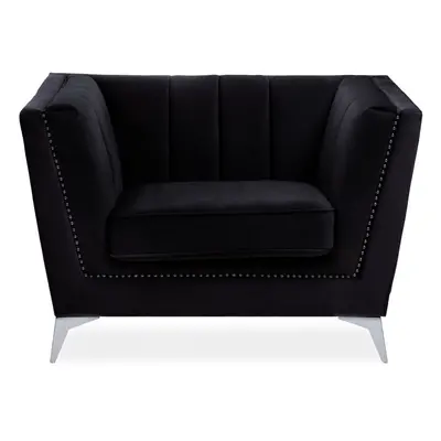 Premier Housewares Hansa Black Velvet Chair