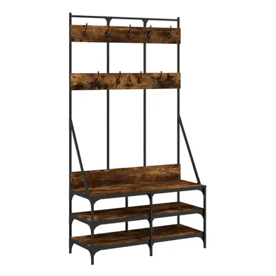 (smoked oak) vidaXL Clothes Rack with Shoe Storage Garment Rack Clothes Shelf Clothes Rail