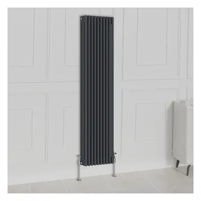 (1800x470mm-3 Column, Anthracite) NRG Traditional Radiator Horizontal Vertical Cast Iron Style D