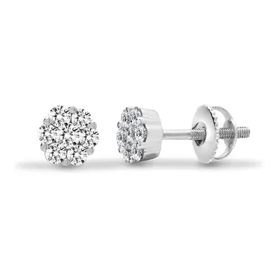 Jewelco London Solid 18ct White Gold Pave Set Round G SI1 0.75ct Diamond Solitaire-style Cluster