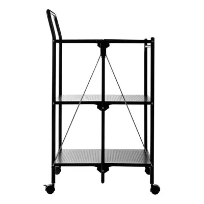 Premier Housewares Black Rectangular Folding Kitchen Trolley