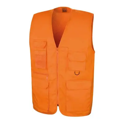 (XL, Orange) WORK-GUARD by Result Mens Safari Waistcoat