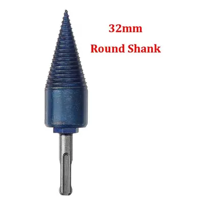 (32mm Round Shank) 32/42mm Nano Blue Coated HSS Round/Square/Hex Shank Firewood Drill Bit Splitt