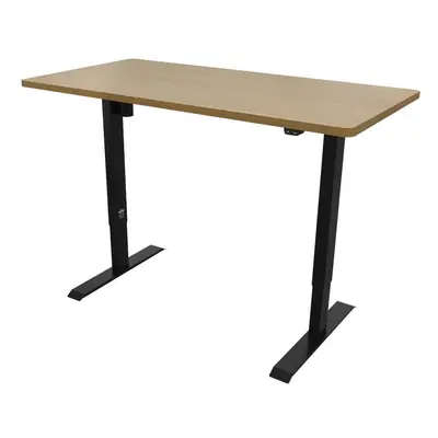 Dellonda Single Motor Height-Adjustable Electric Sit & Stand Desk, Memory Function - Oak Desktop